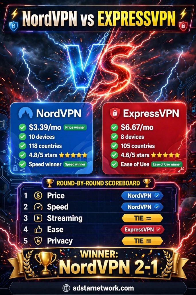 NordVPN vs ExpressVPN: Which Is Better for You? infographic