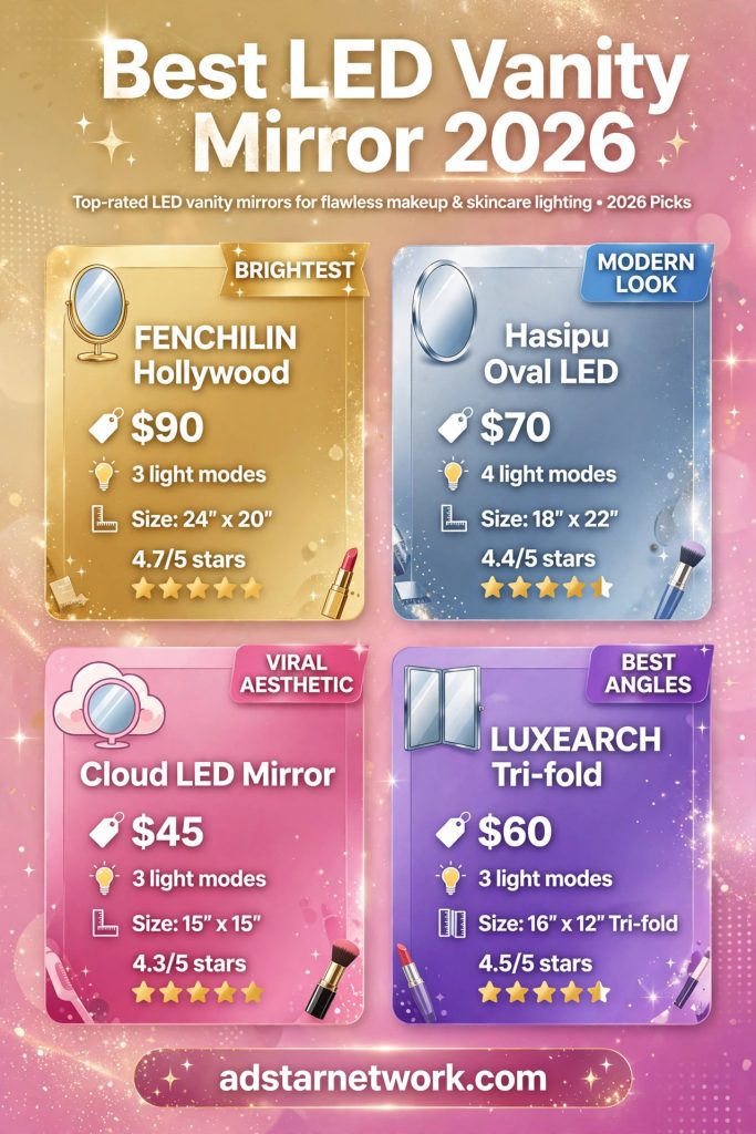 Best LED Vanity Mirror 2026 infographic